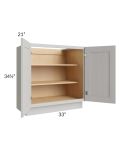 Midtown Light Grey Shaker 33" Full Height Door Vanity Base Cabinet
