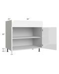 Milan White Gloss 36" Vanity Base Cabinet