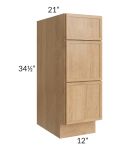 Vienna Timber 12" Vanity 3-Drawer Base Cabinet