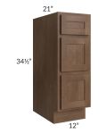 Gramercy Coffee 12" Vanity 3-Drawer Base Cabinet