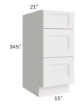 Tuscan Cloud 15" Vanity 3-Drawer Base Cabinet