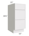 Vienna Cloud 15" Vanity 3-Drawer Base Cabinet