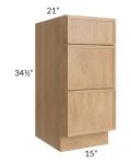 Vienna Timber 15" Vanity 3-Drawer Base Cabinet