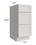 15" Vanity 3-Drawer Base Cabinet