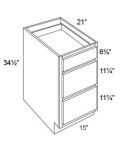 15" Vanity 3-Drawer Base Cabinet