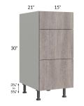 Milan Hazel 15" Vanity 3-Drawer Base Cabinet