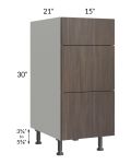 Milan Cafe 15" Vanity 3-Drawer Base Cabinet