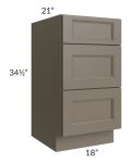 Tuscan Stone 18" Vanity 3-Drawer Base Cabinet