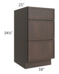 Vienna Kona Brown 18" Vanity 3-Drawer Base Cabinet