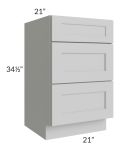 Tuscan Painted Grey 21" Vanity Drawer Base Cabinet
