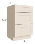 Midtown Cream Shaker 21" Vanity Drawer Base Cabinet