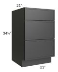 Vienna Black 21" Vanity Drawer Base Cabinet