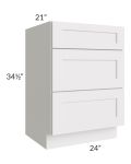 Midtown Cloud Shaker 24" Vanity Drawer Base Cabinet