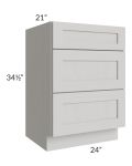 Midtown Light Grey Shaker 24" Vanity Drawer Base Cabinet