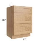 Midtown Timber Shaker 24" Vanity Drawer Base Cabinet