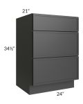 Vienna Black 24" Vanity Drawer Base Cabinet