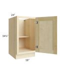 Unfinished Shaker 18" Full Height Door Base Cabinet