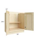 Unfinished Shaker 30" Full Height Door Base Cabinet - Out of stock through April
