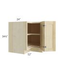 Unfinished Shaker 36" Lazy Susan Base Cabinet