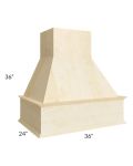 Unfinished Shaker 36" Wood Hood