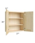 Unfinished Shaker 27x30 Wall Cabinet
