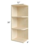 Unfinished Shaker 9x30 Wall End Shelf Cabinet