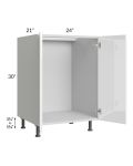 Milan White Gloss 24" Full Height Door Vanity Sink Base Cabinet