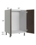 Milan Cafe 24" Full Height Door Vanity Sink Base Cabinet