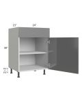 Milan Grey Gloss 24" Vanity Sink Base Cabinet (1 door)