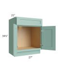 Midtown Mint Green Shaker 27" Vanity Sink Base Cabinet