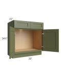 Midtown Hunter Green Shaker 33" Vanity Sink Base Cabinet
