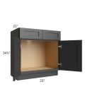 Midtown Black Shaker 33" Vanity Sink Base Cabinet