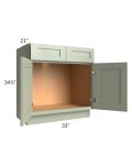 Midtown Pistachio Green Shaker 33" Vanity Sink Base Cabinet