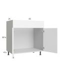 Euro Gloss White 33" Vanity Sink Base Cabinet