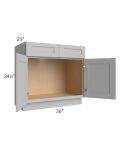Midtown Painted Grey Shaker 36" Vanity Sink Base Cabinet
