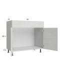 Euro White Grain 36" Vanity Sink Base Cabinet