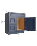 Bayville Blue 30" Vanity Sink Base Cabinet (Drawers on Left)