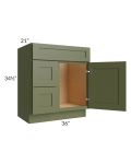 Midtown Hunter Green Shaker 30" Vanity Sink and Drawer Combo (Drawers on Left)