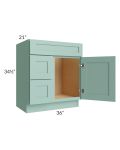 Midtown Sage Green Shaker 30" Vanity Sink and Drawer Combo (Drawers on Left)