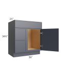 Vienna Indigo 30" Vanity Sink and Drawer Combo (Drawers on Left)