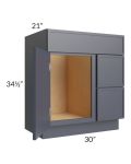 Vienna Indigo 30" Vanity Sink and Drawer Combo (Drawers on Right)