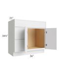Township White 36" Vanity Sink Base Cabinet (Drawers on Left)