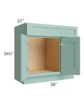 Midtown Mint Green Shaker 36" Vanity Sink and Drawer Combo (Drawers on Right)