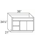 36" Vanity Sink and Drawer Combo (Doors on Left)