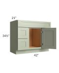 Midtown Pistachio Green Shaker 42" Vanity Sink and Drawer Combo