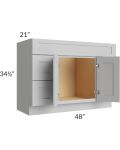 Midtown Painted Grey Shaker 48" Vanity Sink and Drawer Combo