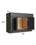 Midtown Black Shaker 48" Vanity Sink and Drawer Combo