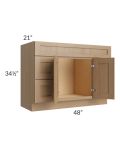 Asheville Rift Oak Shaker 48" Vanity Sink Base Cabinet