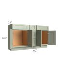 Midtown Pistachio Green Shaker 60" Vanity Sink and Drawer Combo