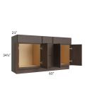 Vienna Kona Brown 60" Vanity Sink and Drawer Combo